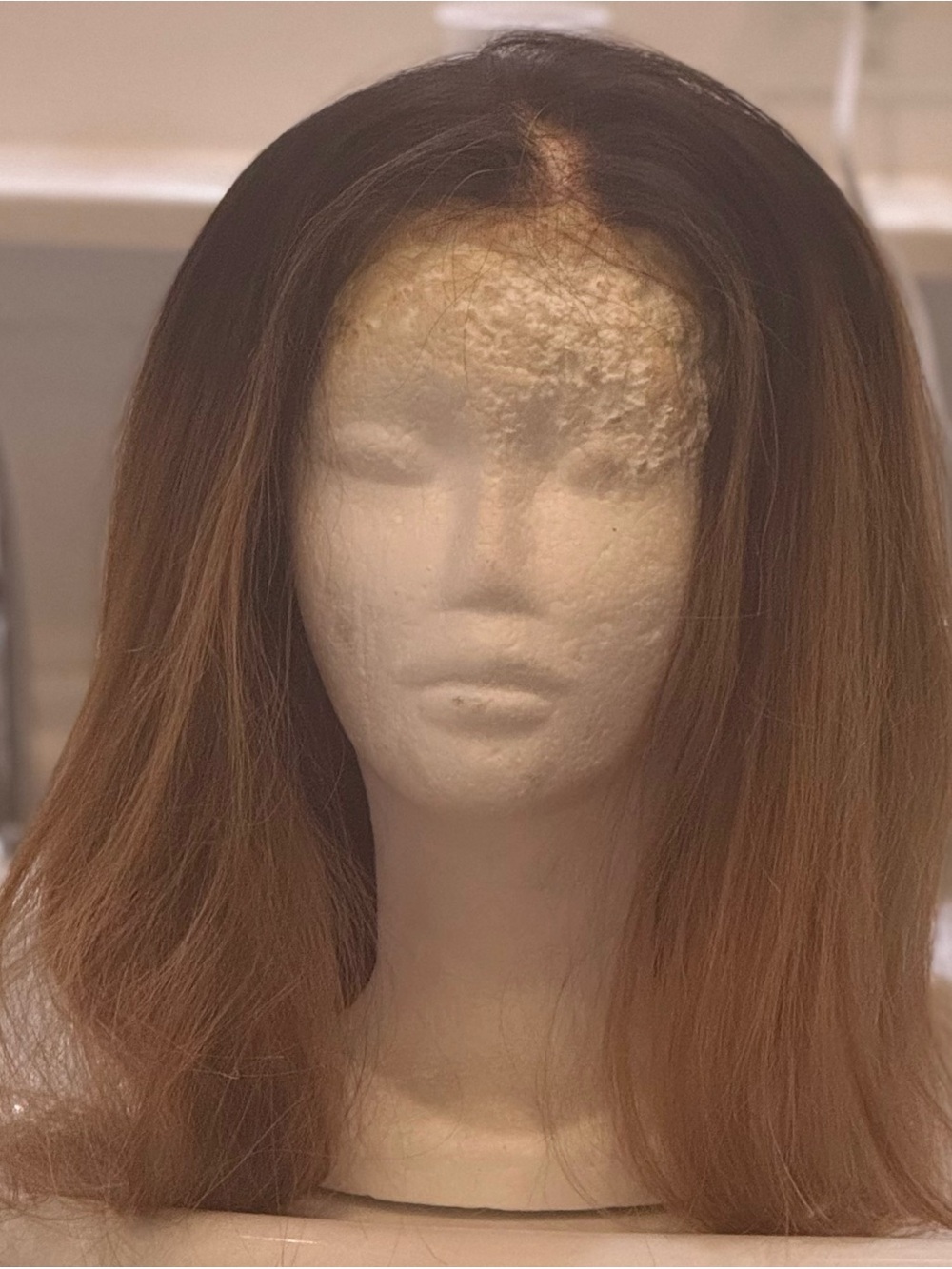 Brown Ombre Straight Lace Front Wig - Natural-Look Brown Ombre